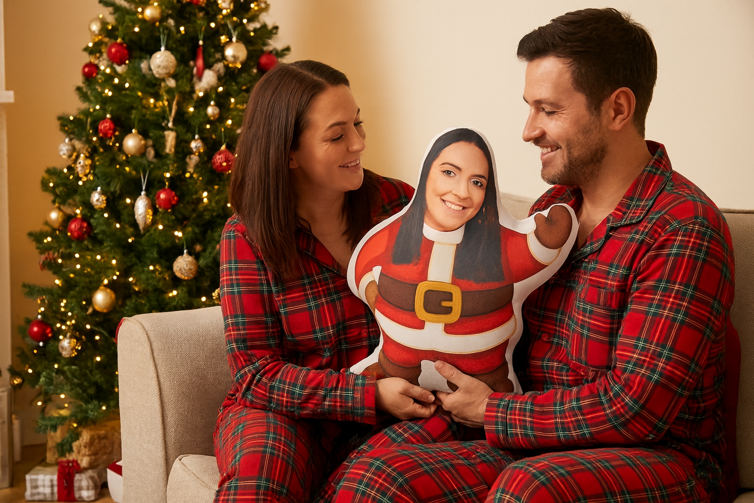 Santa Face Cutout Pillow