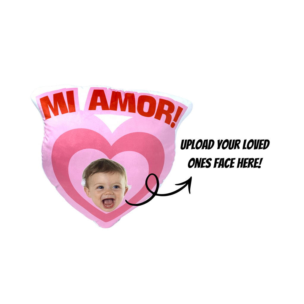 Mi Amor Romantic Face Cut out Pillow