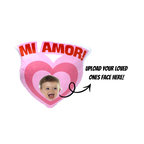 Mi Amor Romantic Face Cut out Pillow