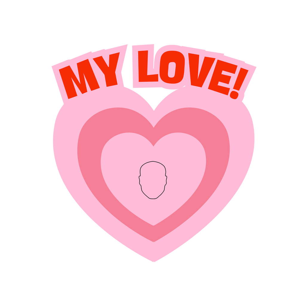 MY Love Romantic Face Cut out Pillow