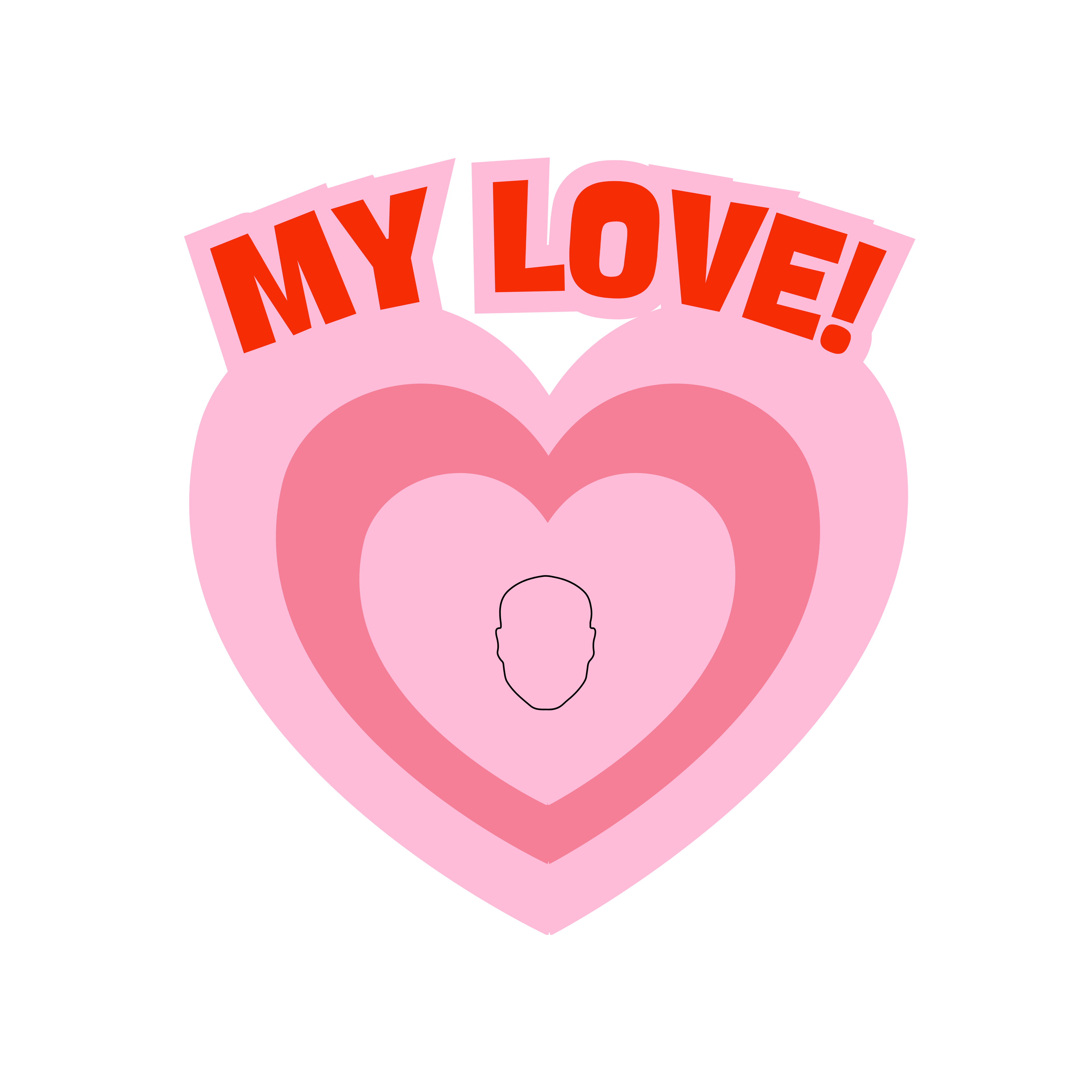 MY Love Romantic Face Cut out Pillow