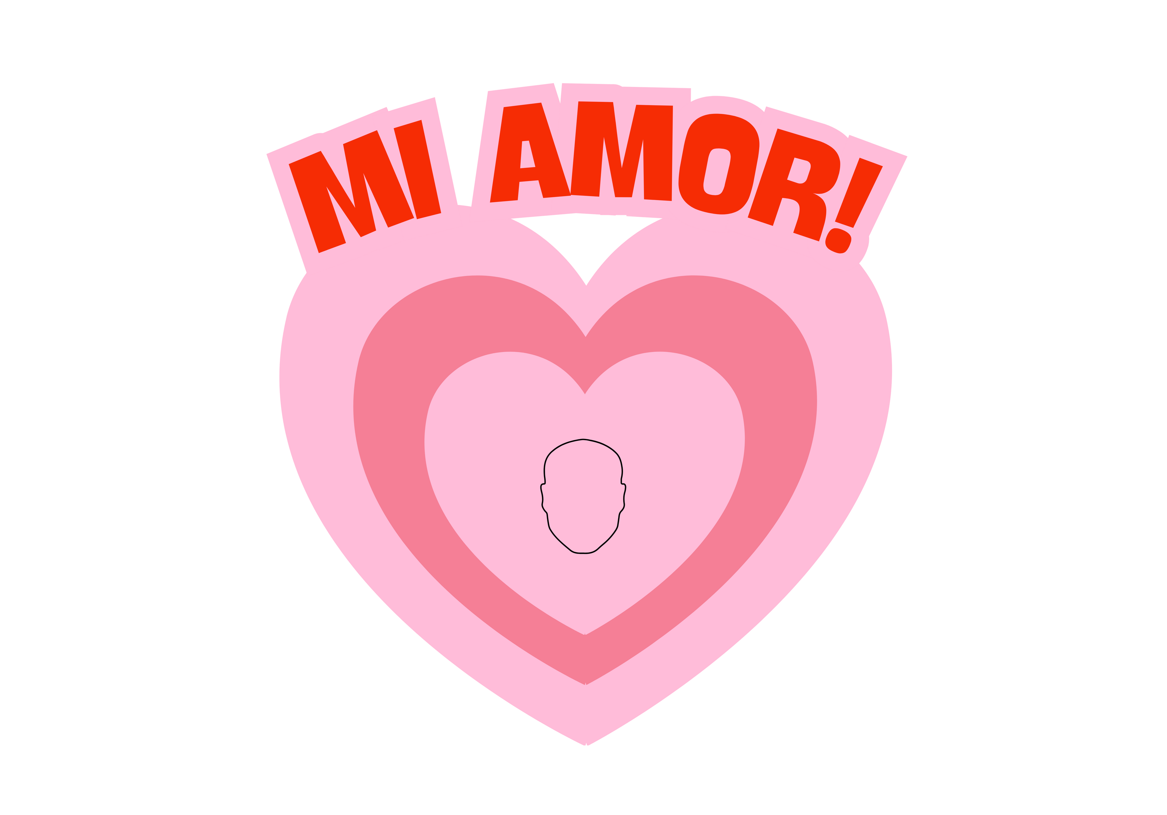 Mi Amor Romantic Face Cut out Pillow