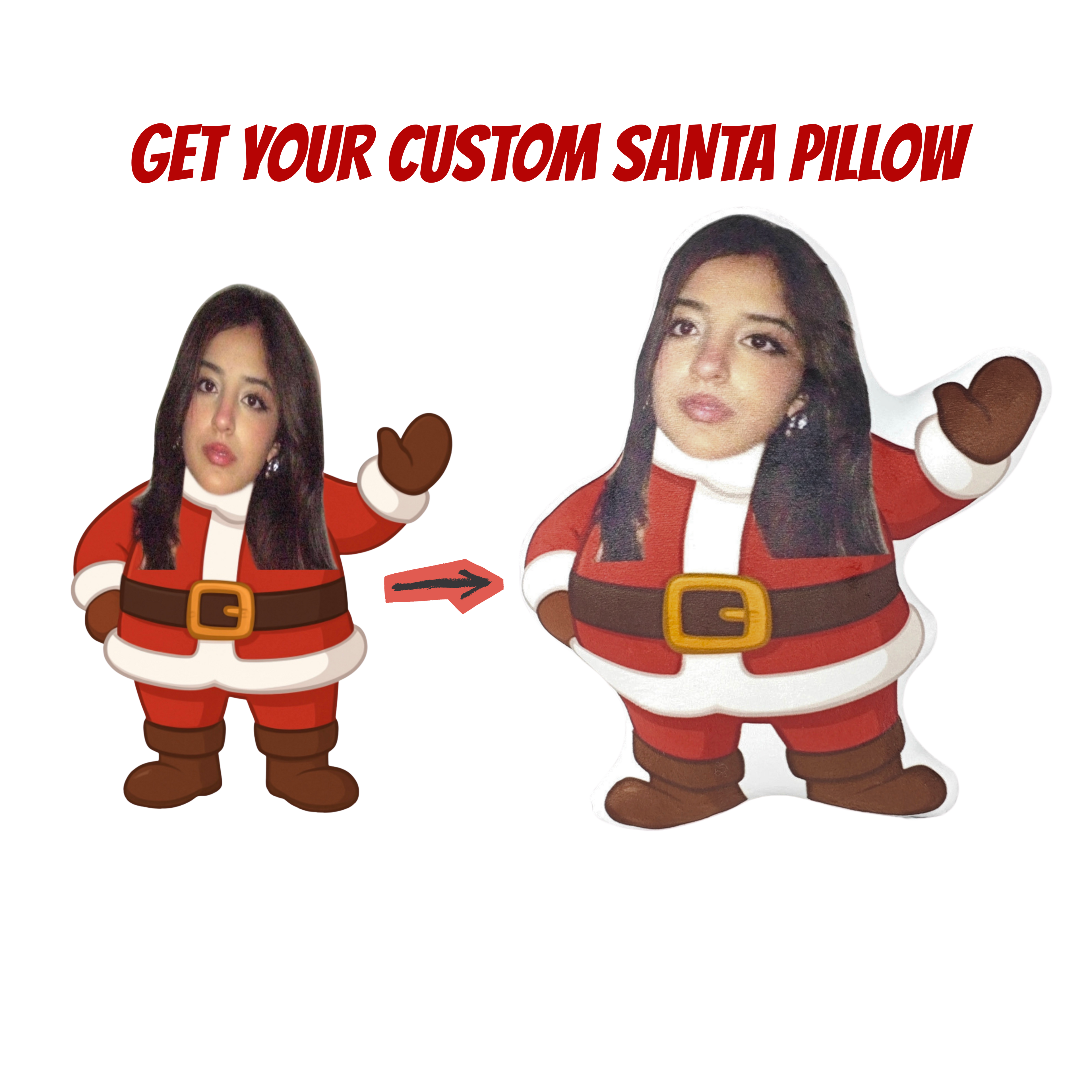 Santa Face Cutout Pillow